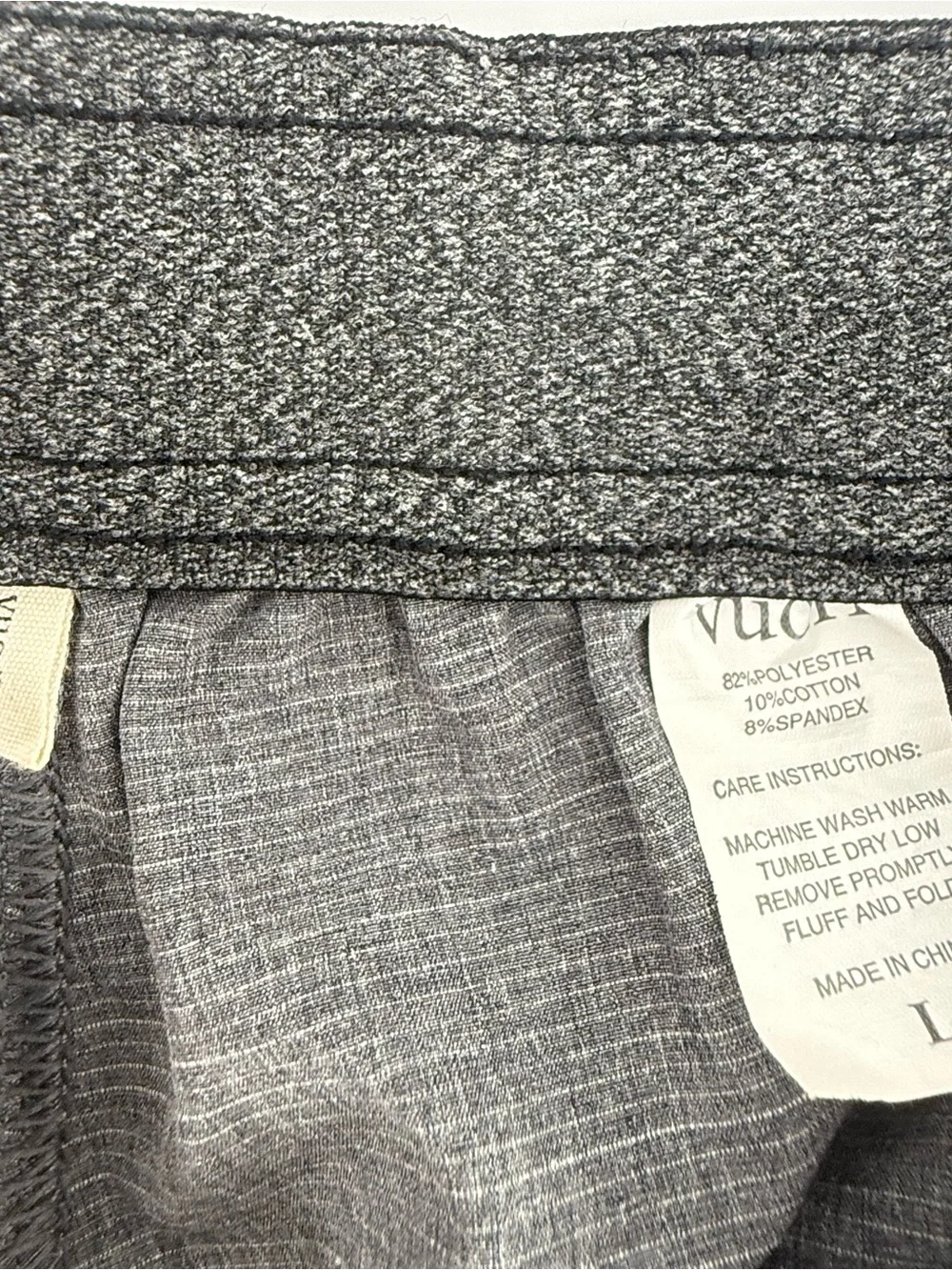 Vuori Bank Shorts Mens Large Gray Hybrid Drawstring Pocket Stretch Performance